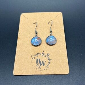 Blue Swirl Earrings, Handmade, One of a kind